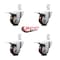 Service Caster 3 Inch Maroon Poly Wheel Swivel 3/4 Inch Square Stem Caster Set Total Lock Brake SCC-SQTTL20S314-PPUB-MRN-34-4 - alternate 2